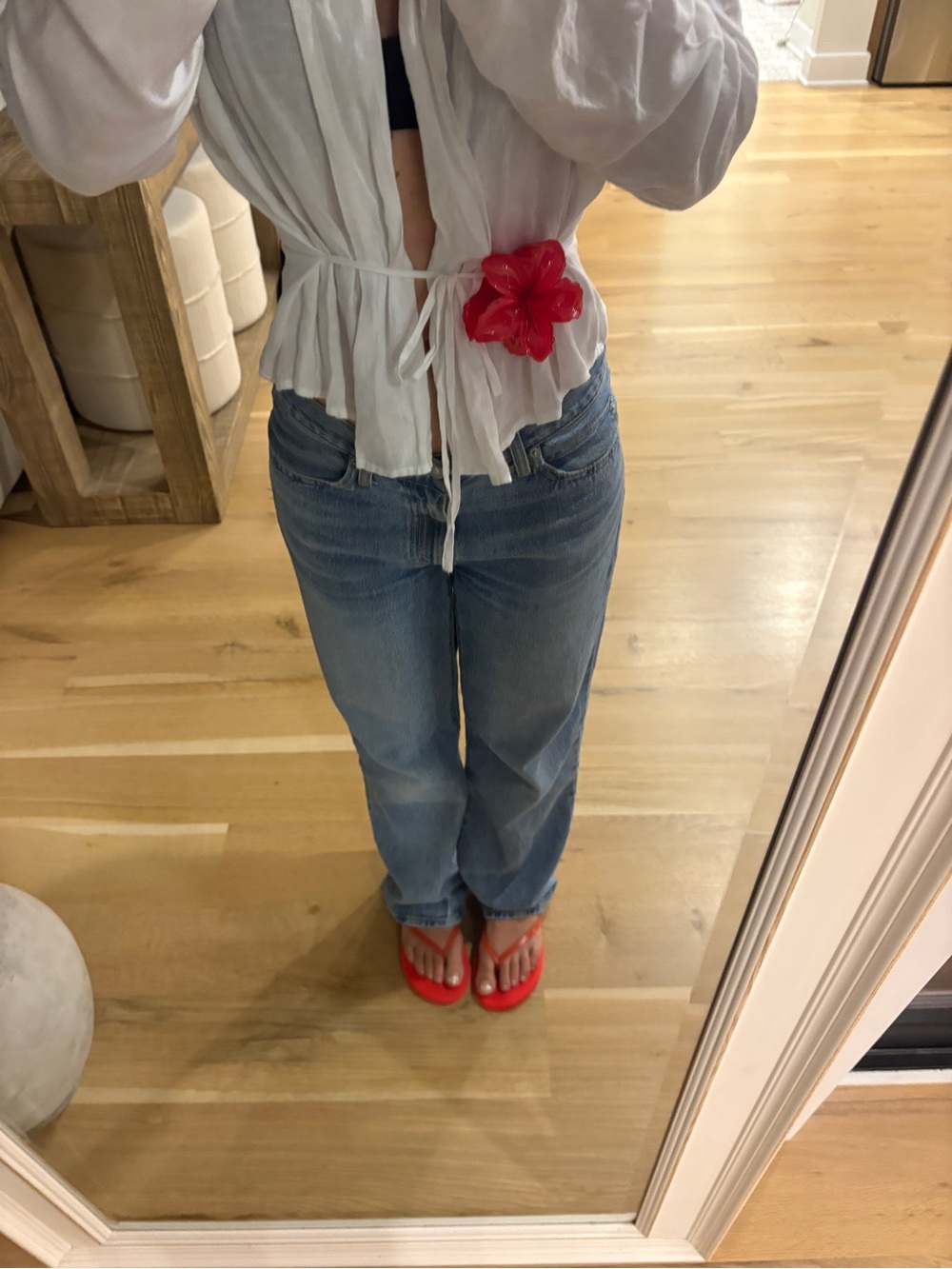 TKEES Red Minimalist Flip Flop Sandals - Picture 4 of 13